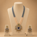 Nira Emerald Pearl Floral Necklace Set | Nira Jewellery