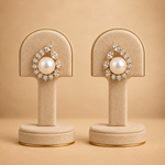Pearl Bloom Crystal Stud Earrings