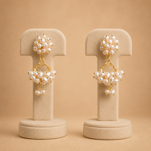Nira Pearl Floral Chandbali Earrings