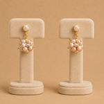Nira Pearl Cluster Drop Earrings | Nira Jewellery