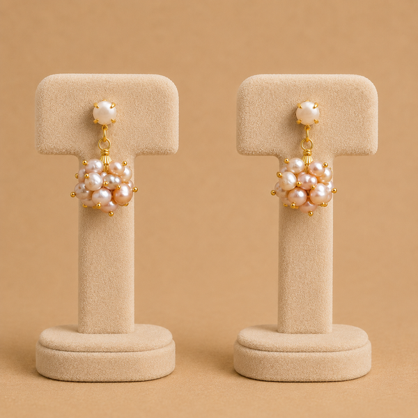 Nira Pearl Cluster Drop Earrings