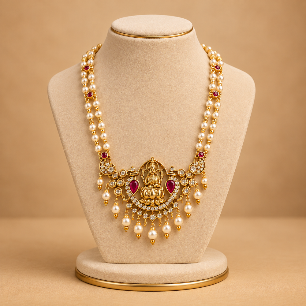 Divine Lakshmi Pearl Necklace
