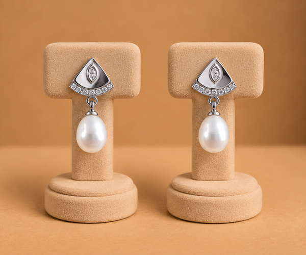 Elegant Crystal Pearl Drop Earrings