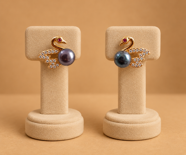 Peacock Pearl Crystal Earrings