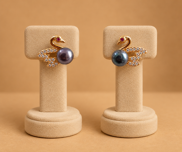 Peacock Pearl Crystal Earrings