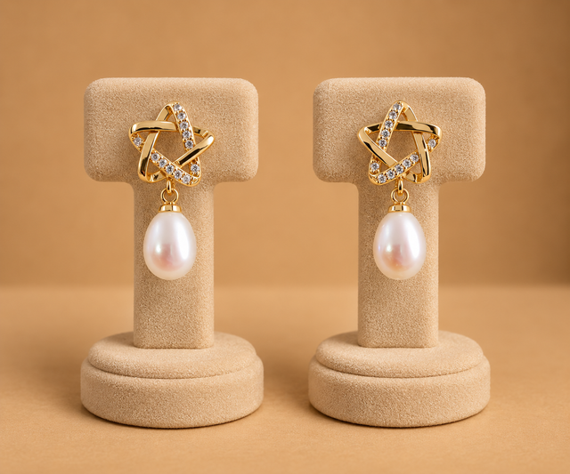 Interwoven Pearl Drop Earrings