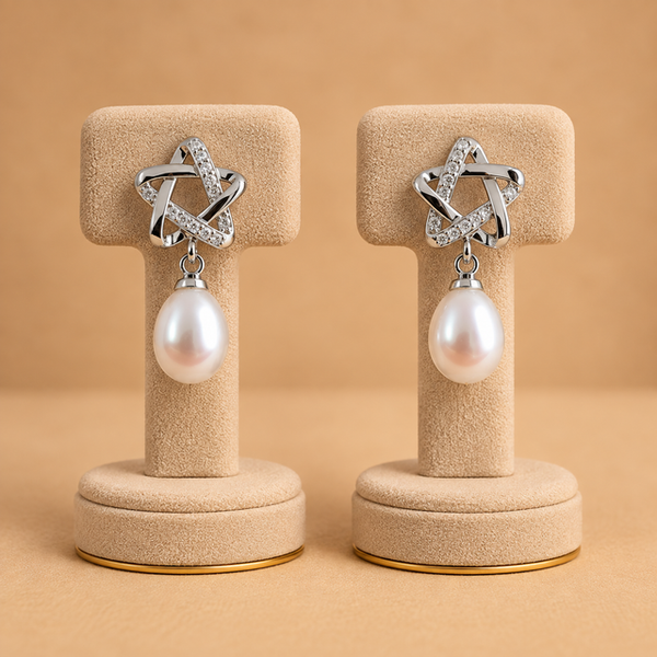 Floral Pearl Drop Earrings