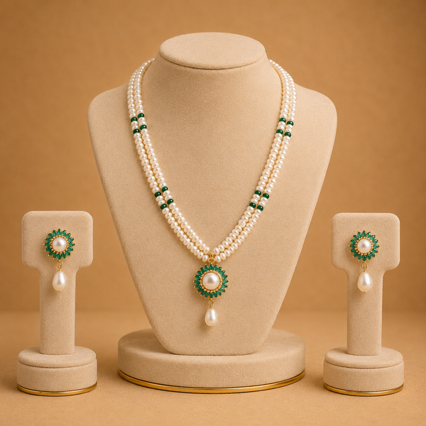 Nira Ruby Pearl Heritage Necklace Set