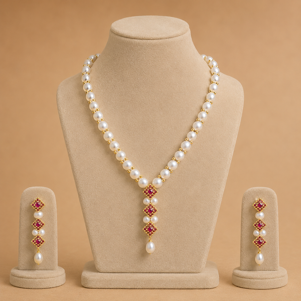 Nira Ruby Pearl Grand Pendant Necklace
