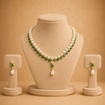 Nira Ruby Pearl Drop Necklace Set | Nira Jewellery
