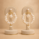 Pearl Floral Hoop Earrings