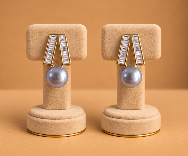 Elegant Pearl Crystal Earrings