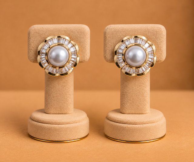 Pearl Drop Statement Earrings