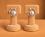 Moon & Star Pearl Earrings